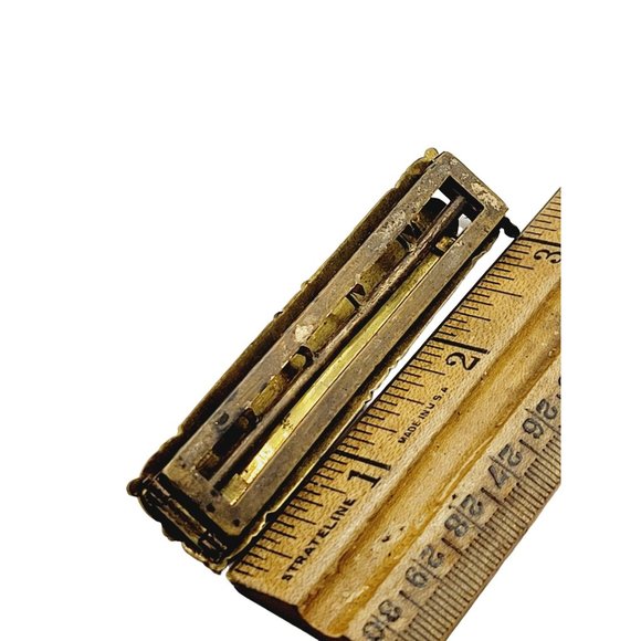 Antique Victorian Shawl w/ Floral Glass Clip (A336) - Picture 4 of 5